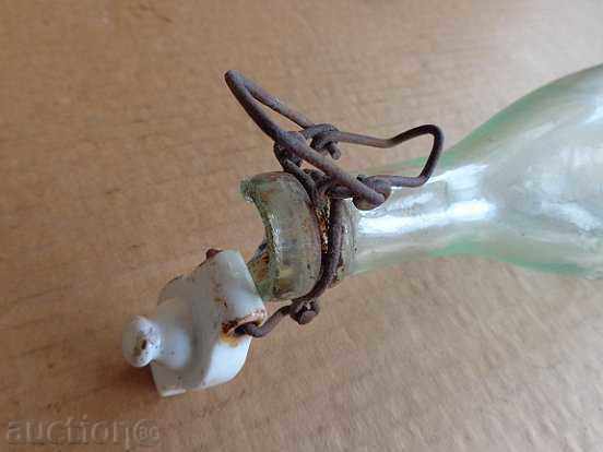 Стара лимонадена бутилка, шише, стъкло, порцелан - 7