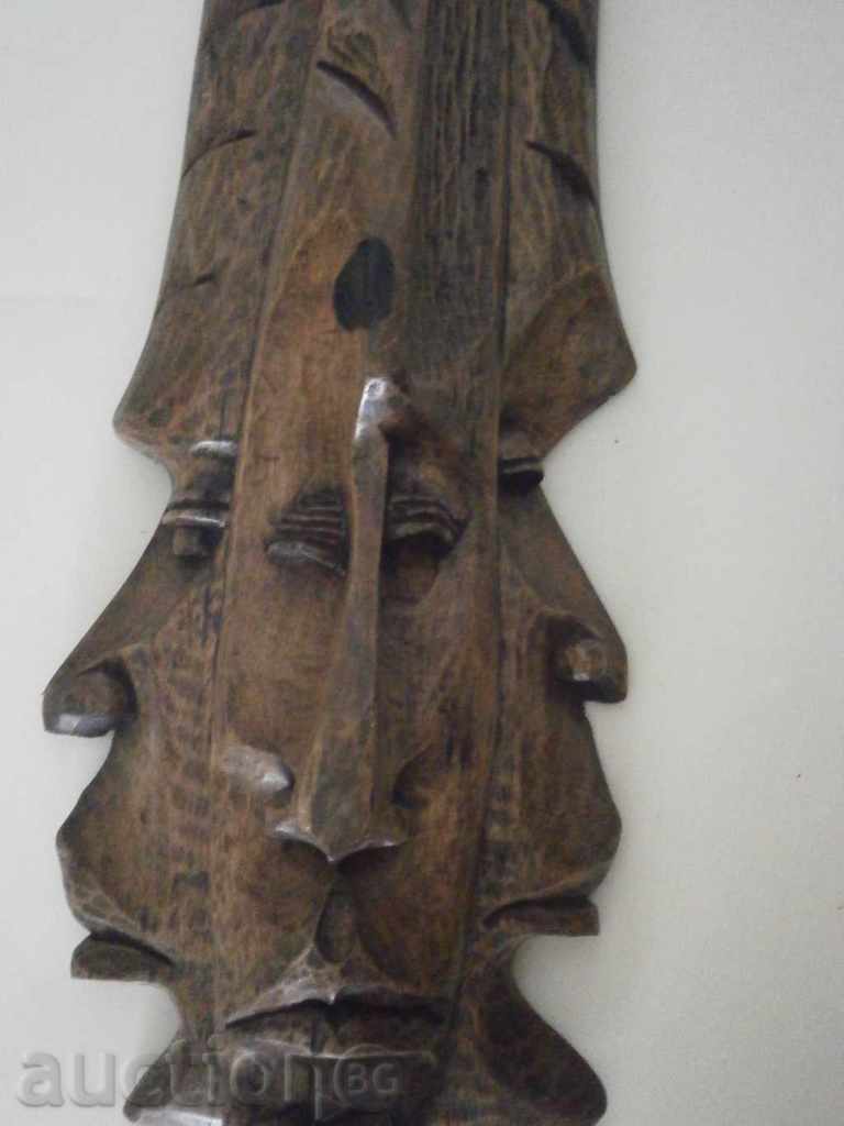 Auction African mask of royal ebony - very large, triple Auction African mask of royal ebony - very large, triple