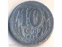 Franța, aluminiu jeton 10 centime 1922