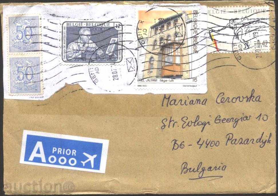 Пътувал  плик с марки от Белгия