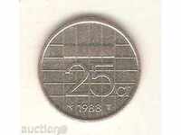 + Netherlands 25 cents 1988