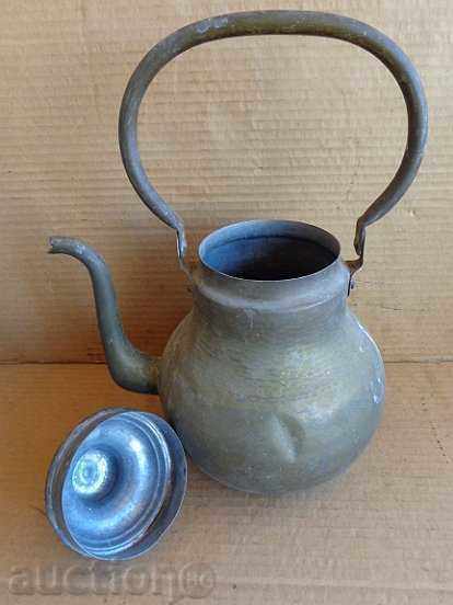 Auction  Old brass teapot, samovar, hibiscus, baker