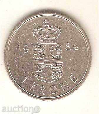 + Denmark 1 krona 1984
