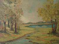 Landscape "Lake" oil paintings / M.Mikhailov