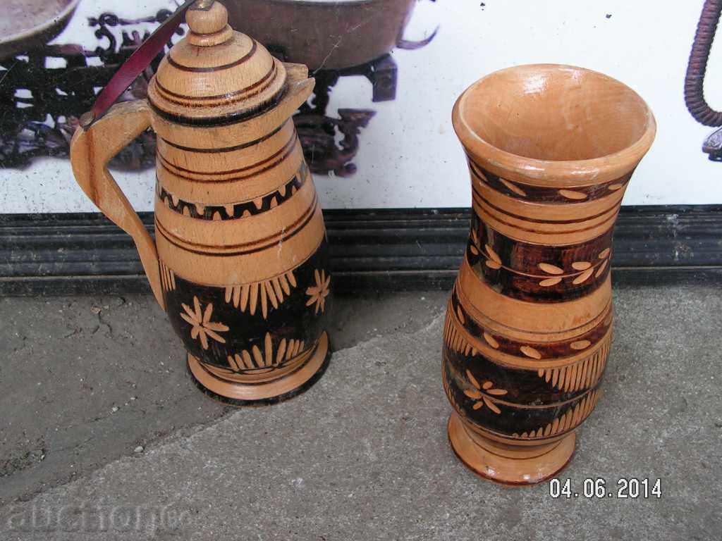 3225. ΥΠΗΡΕΣΙΑ βραστήρα με ένα καπάκι και βάζο ξυλογλυπτική πυρογραφία με τιμή 10.00 BGN | € 5.11 3225. ΥΠΗΡΕΣΙΑ βραστήρα με ένα καπάκι και βάζο ξυλογλυπτική πυρογραφία με τιμή 10.00 BGN | € 5.11