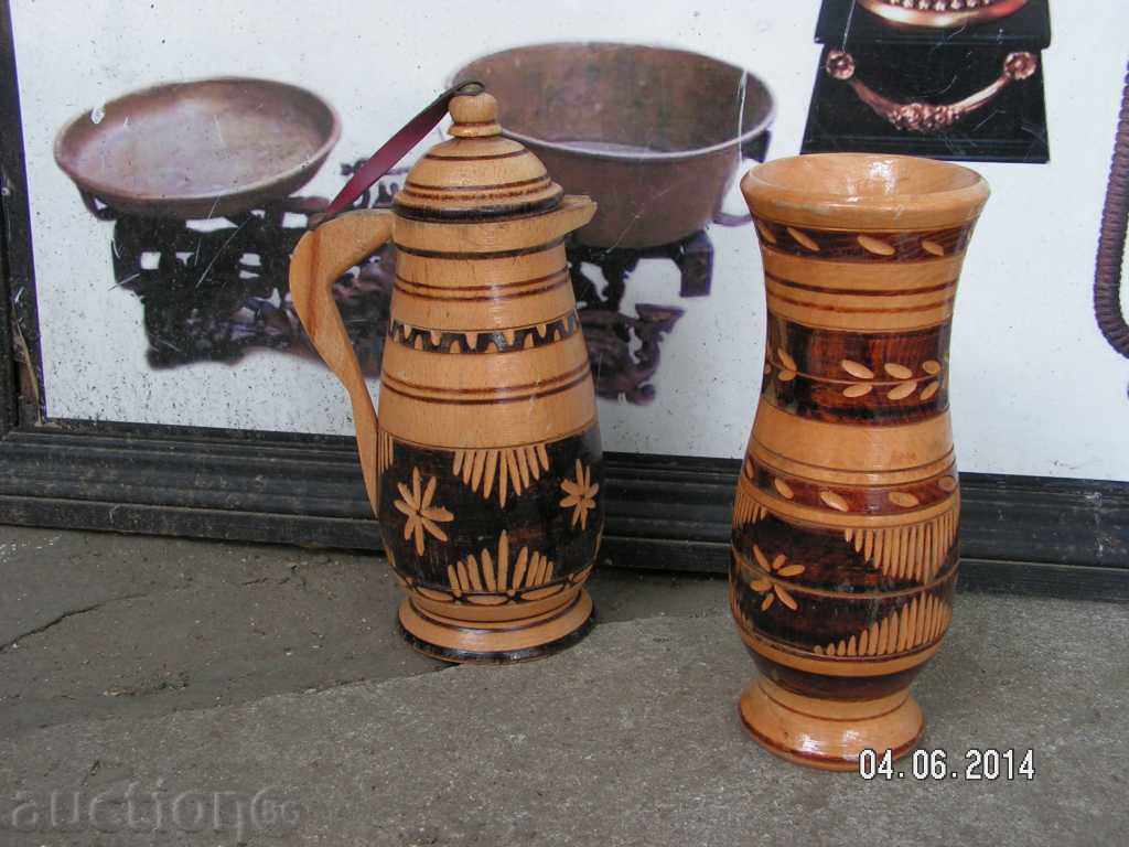 Δημοπρασία 3225. ΥΠΗΡΕΣΙΑ βραστήρα με ένα καπάκι και βάζο ξυλογλυπτική πυρογραφία Δημοπρασία 3225. ΥΠΗΡΕΣΙΑ βραστήρα με ένα καπάκι και βάζο ξυλογλυπτική πυρογραφία