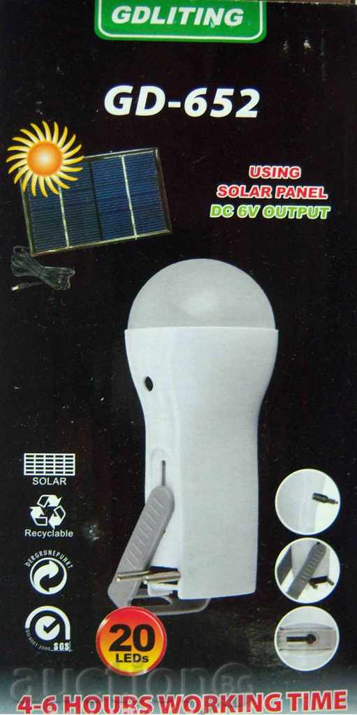 Solar LED Lamp GD-652 with price 15.00 BGN | € 7.67