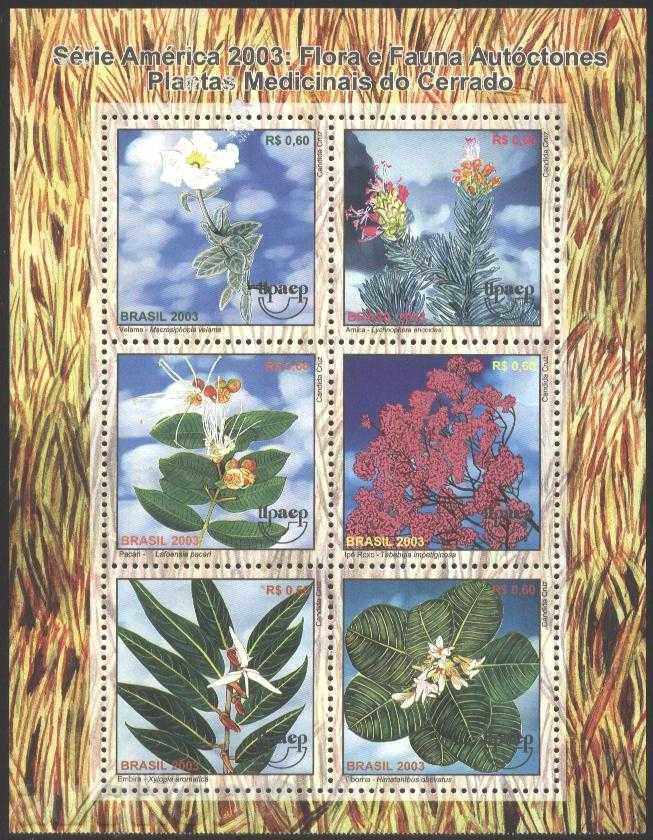 Чисти марки Upaep, Медицински растения 2003 от Бразилия