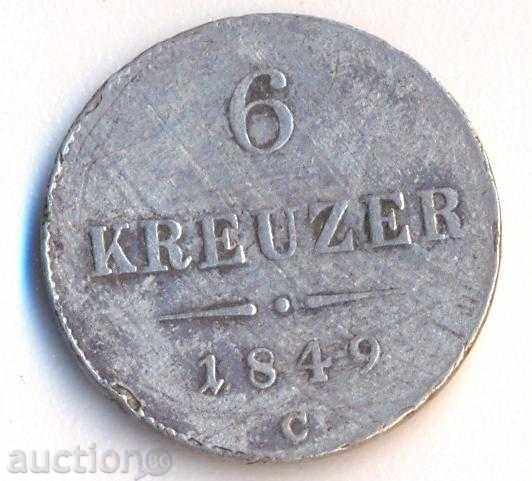 Austria 6 Kreuzer 1849, litera C