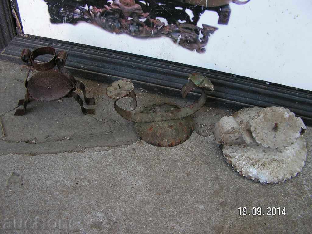 3770. Three Old Metal Candlesticks with price 10.00 BGN | € 5.11 3770. Three Old Metal Candlesticks with price 10.00 BGN | € 5.11