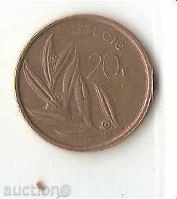 20  франка   Белгия 1981 г.  холандска  легенда