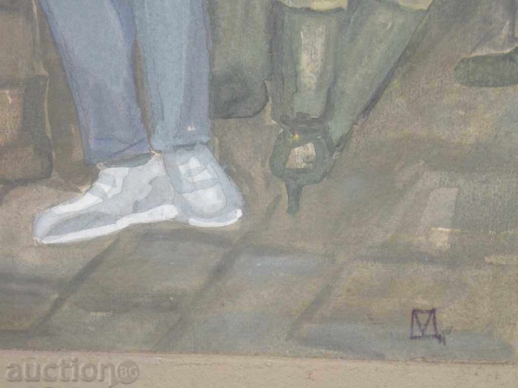 Аукцион Продавам стара картина"На спирката". Аукцион Продавам стара картина"На спирката".