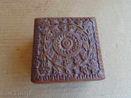 Old walnut box with carved jewelery, jewel, ornaments Old walnut box with carved jewelery, jewel, ornaments