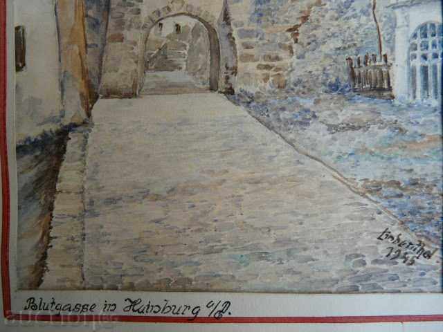 Delivery of "Old Castle" -Aquarelle-1945-Germany Delivery of "Old Castle" -Aquarelle-1945-Germany