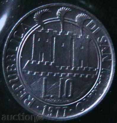 10 liras 1977 San Marino