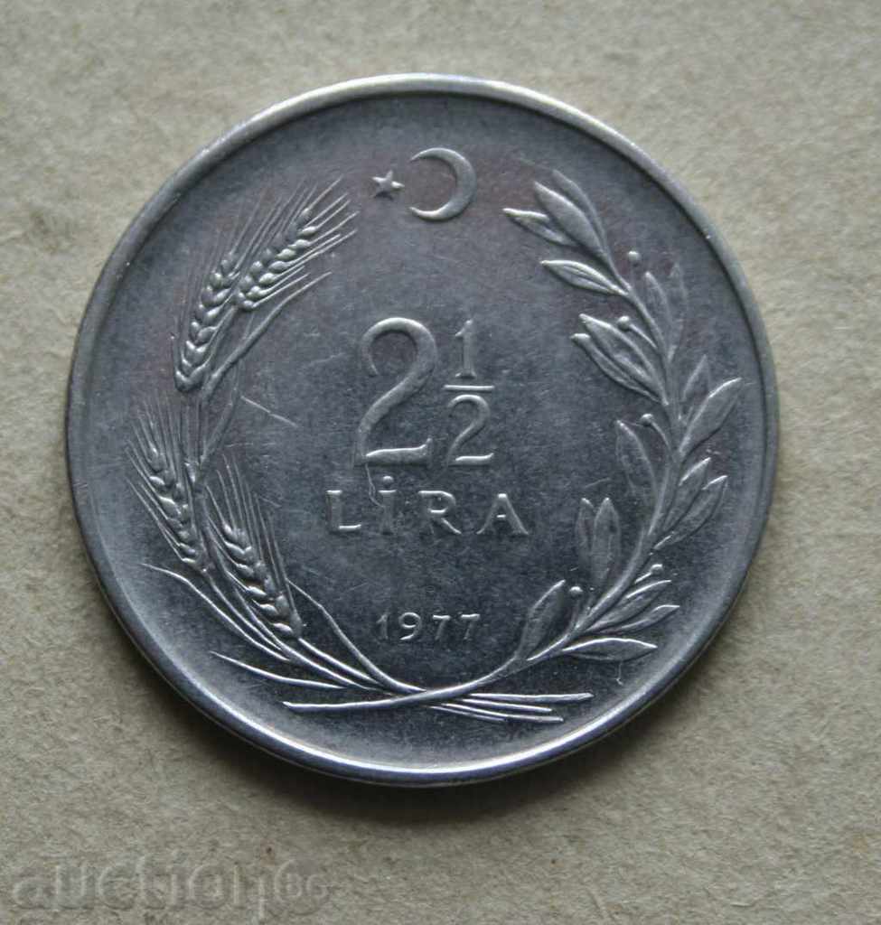 2  1/2  лира 1977 Турция