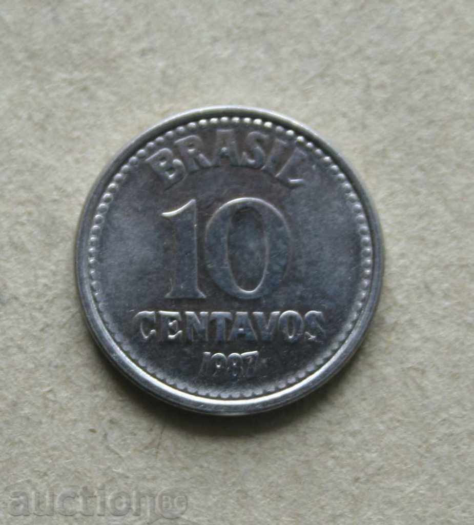 10 центавос 1987 Бразилия
