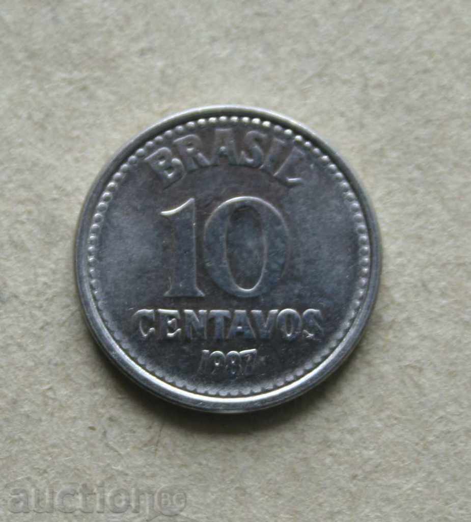 10 tsentavos 1987 Brazilia