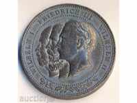 Настолен цинков медал "Тримата кайзери" 1888 година, 35 мм.
