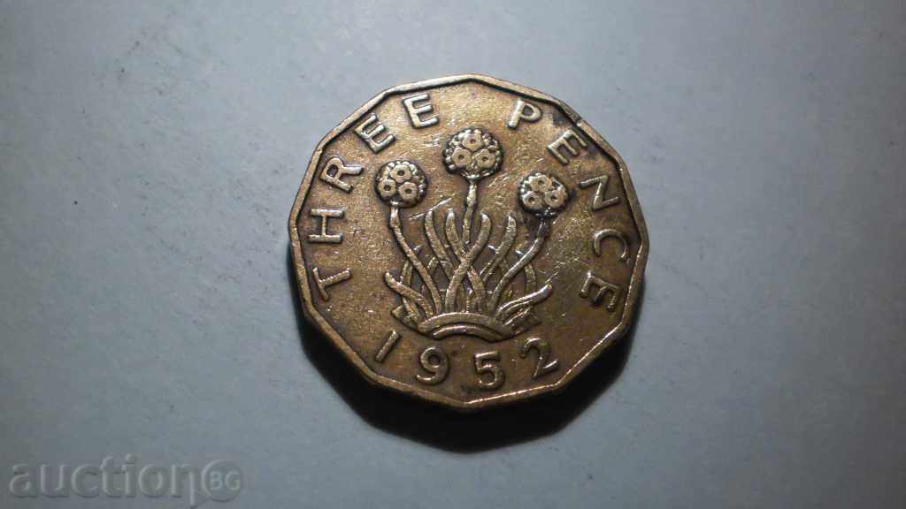 Bronze Coin 3 PENCE 1952 ENGLAND with price € 1.02 | 1.99 BGN