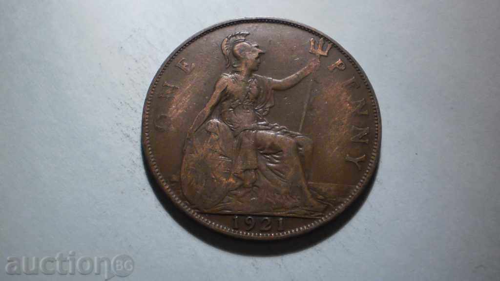 Copper Coin 1 PENNY 1921 ENGLAND