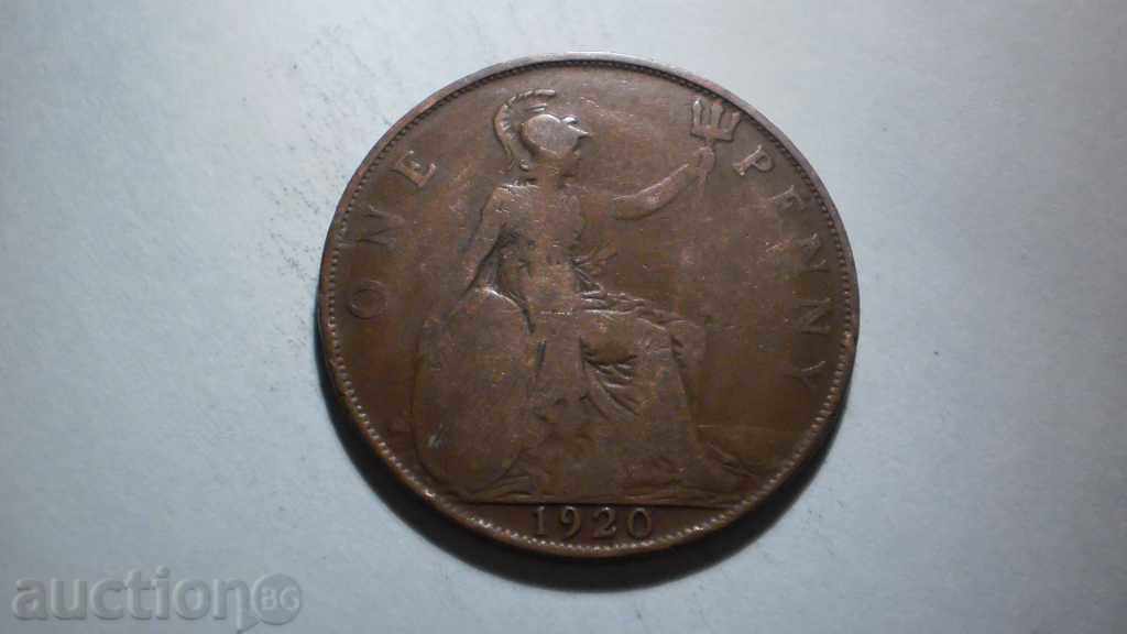 Copper Coin 1 PENNY 1920 ENGLAND