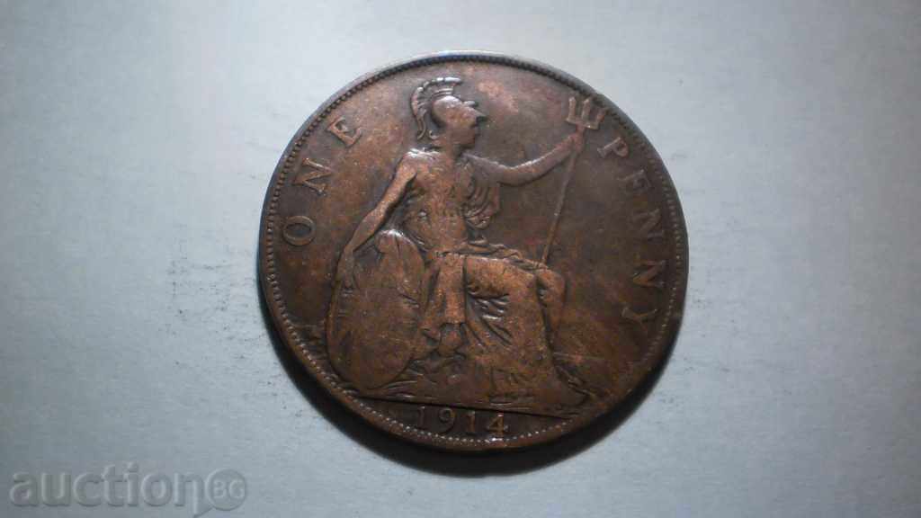 Медна Монета   1   PENNY 1914   АНГЛИЯ