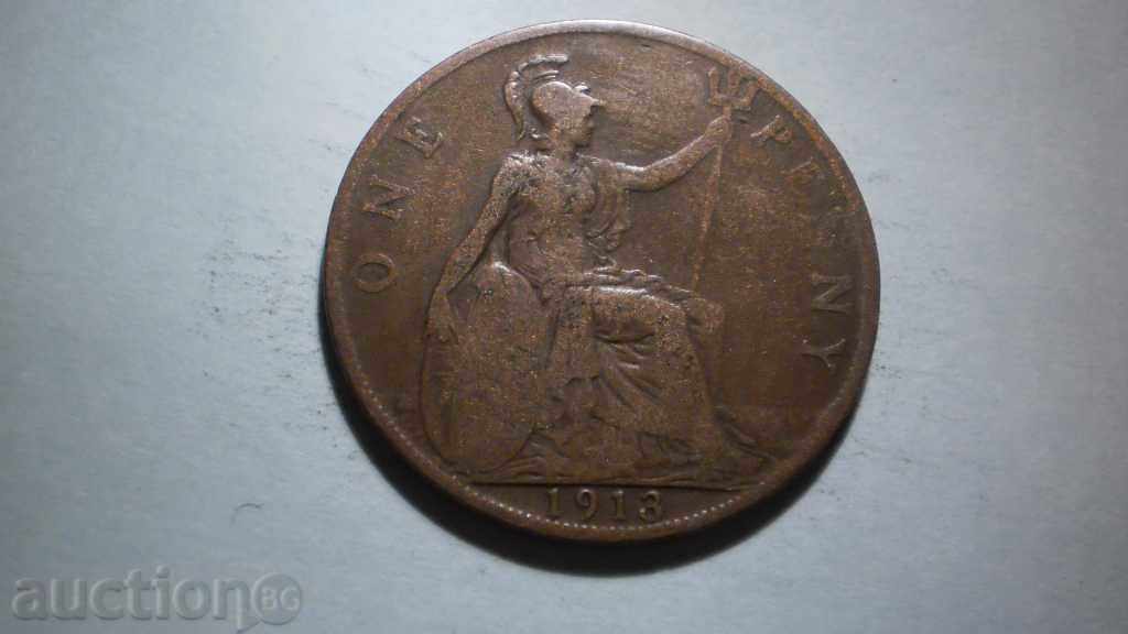 Медна Монета   1   PENNY 1913   АНГЛИЯ