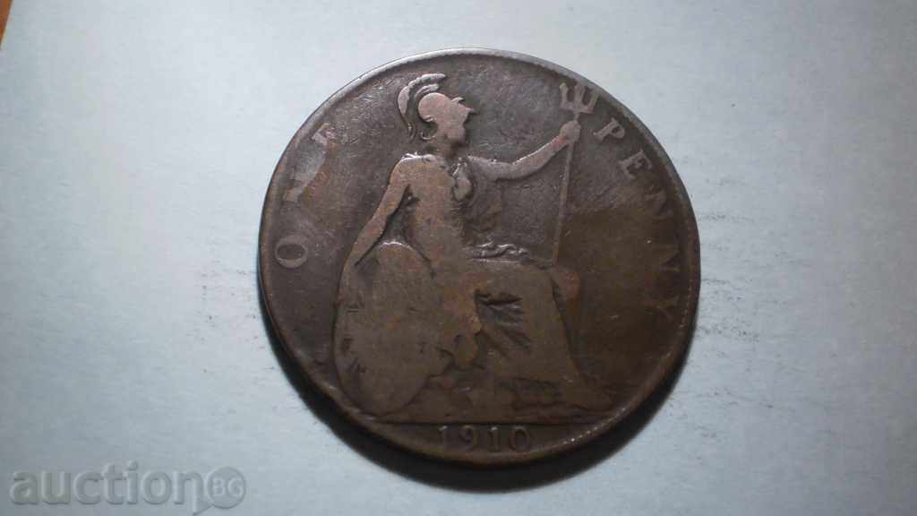 Χαλκός Κέρμα 1 ΠΕΝΝΥ 1910 ENGLAND