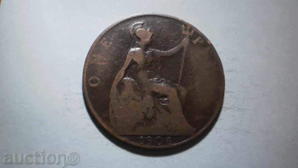 χάλκινο νόμισμα 1 ΠΕΝΝΥ 1906 ENGLAND