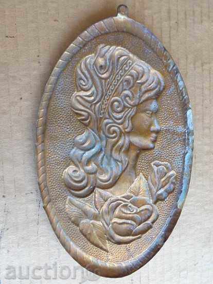 Old brass panel, painting, plaque, bas-relief with price 39.00 BGN | € 19.94