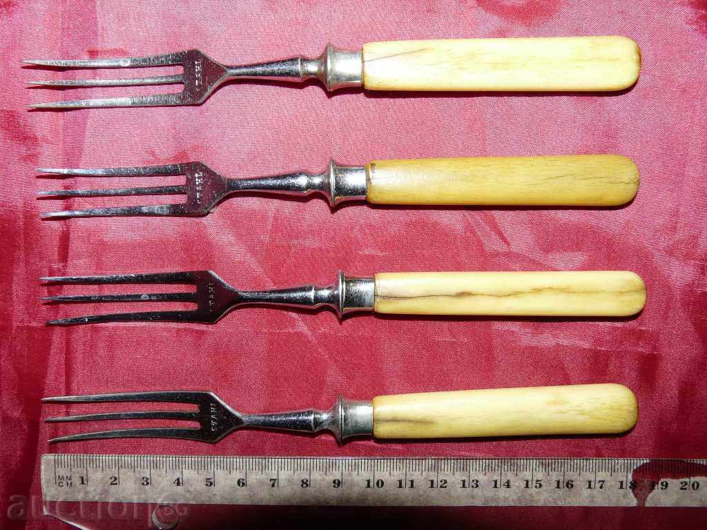 antique forks - 4 pcs. -Nat.bone, steel with price 36.00 BGN | € 18.41 antique forks - 4 pcs. -Nat.bone, steel with price 36.00 BGN | € 18.41