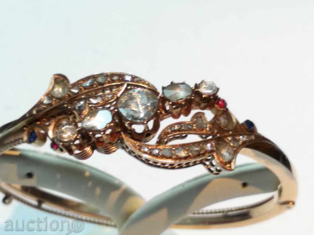 Auction ANTIQUE GOLD BRACELET WITH DIAMONDS Auction ANTIQUE GOLD BRACELET WITH DIAMONDS
