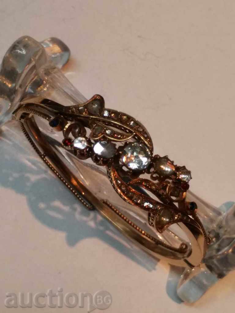 ANTIQUE GOLD BRACELET WITH DIAMONDS - 6 ANTIQUE GOLD BRACELET WITH DIAMONDS - 6