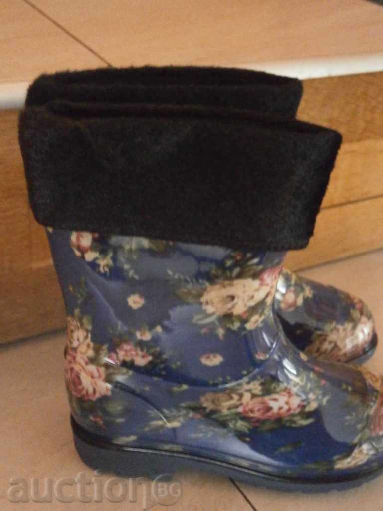 Cizme de cauciuc cu motiv floral, nou, numărul 25 - 5 Cizme de cauciuc cu motiv floral, nou, numărul 25 - 5