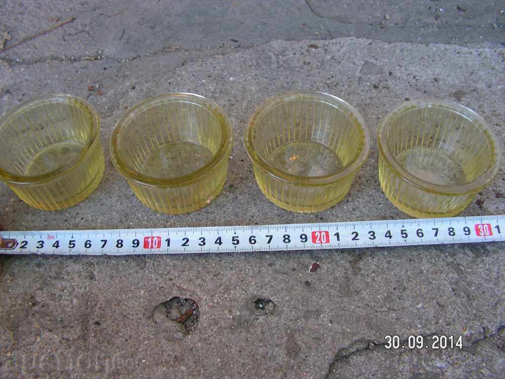 3854. OLD SERVICE PLATES FOR SWEET SOLID YELLOW GLASS with price 6.00 BGN | € 3.07 3854. OLD SERVICE PLATES FOR SWEET SOLID YELLOW GLASS with price 6.00 BGN | € 3.07