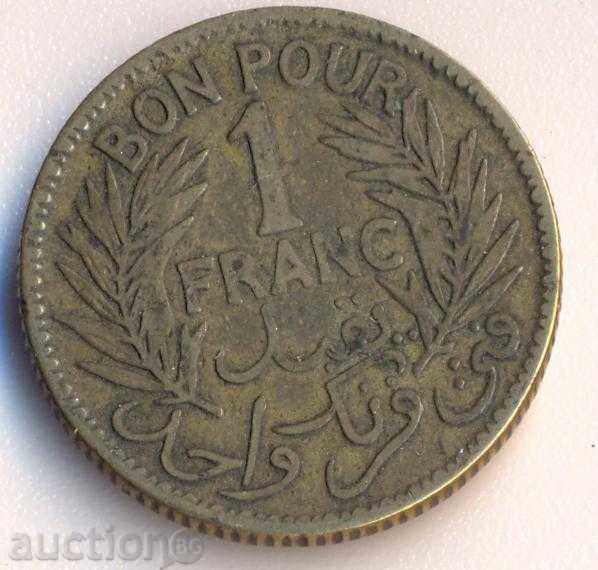 Tunisia 1 franc 1921 year