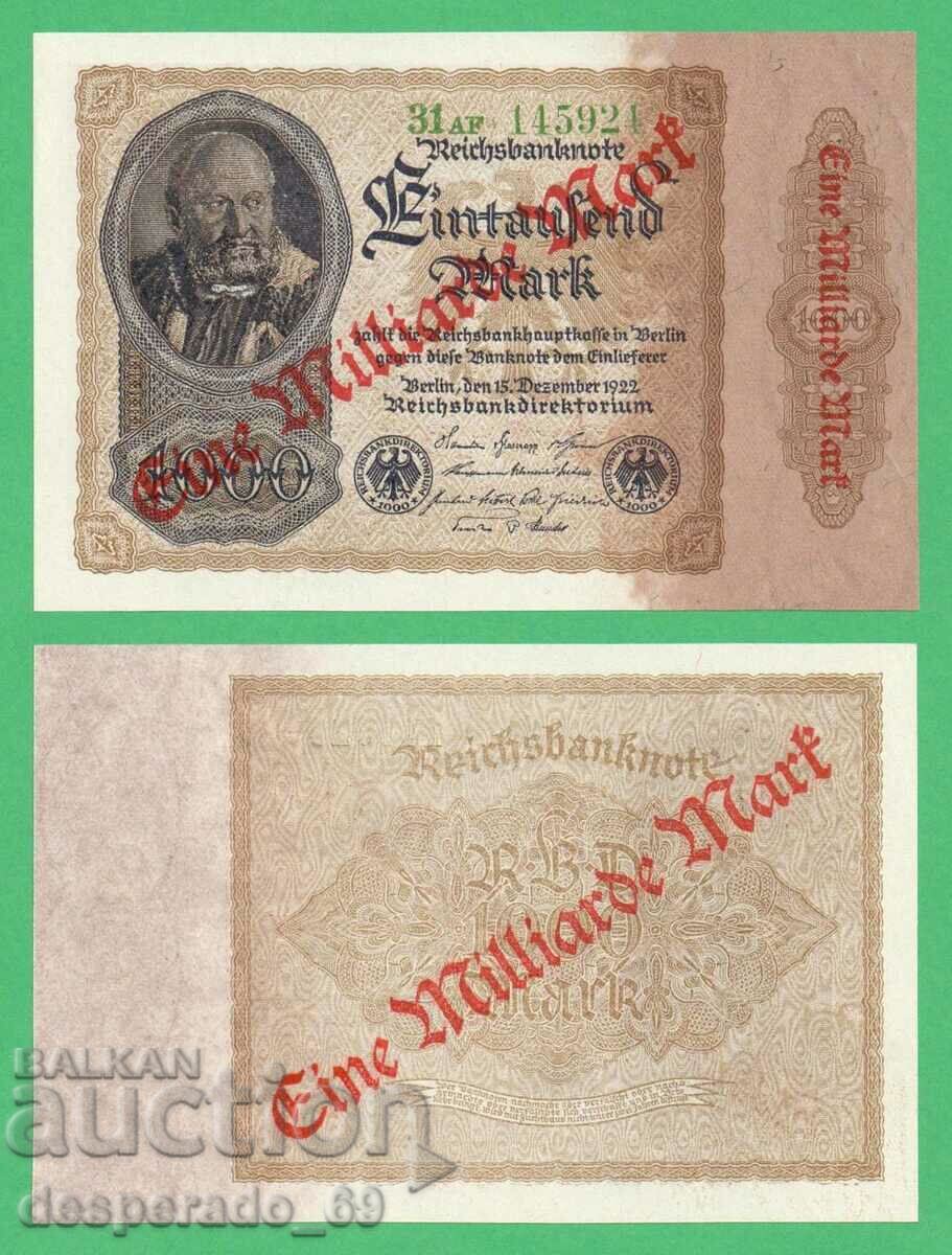 (¯` '• .¸ GERMANY 1 billion mark 1923 UNC (1) ¸. •' ´¯)