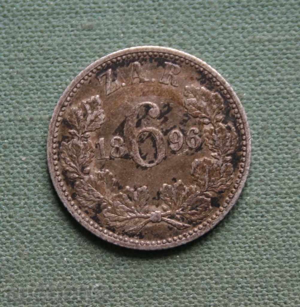 6 pence 1896 Africa de Sud -ryadka monede