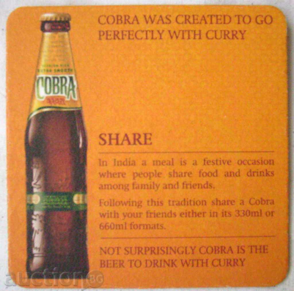 Подложка за бира - Cobra / Индия /