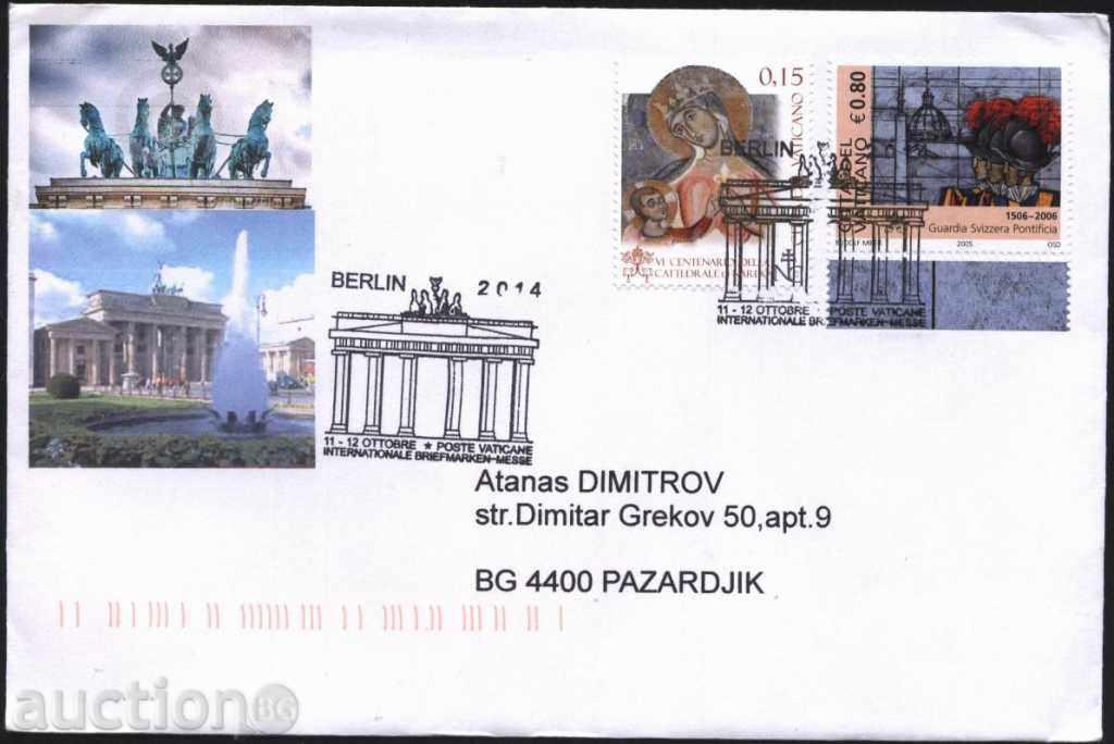 Пътувал плик с марки от  Ватикана