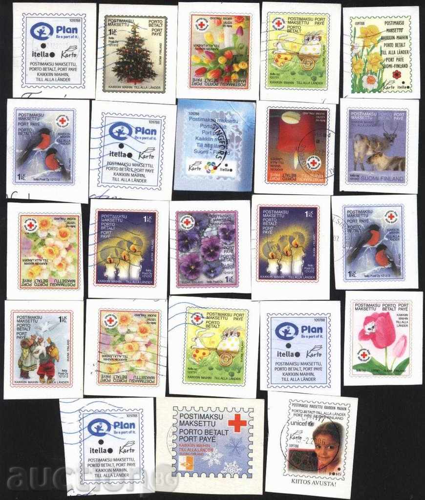 Оригинални напечатани марки от пощенски картички Финландия