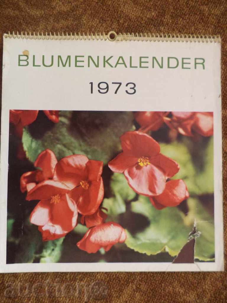 Calendar retro 1973 -Blumenkalender