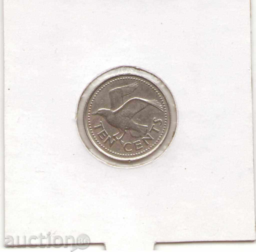 Barbados-10 Cents-1992-KM # 12