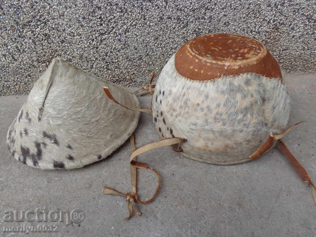 Old knit pan pan lid basket with goat leather basket - 5 Old knit pan pan lid basket with goat leather basket - 5