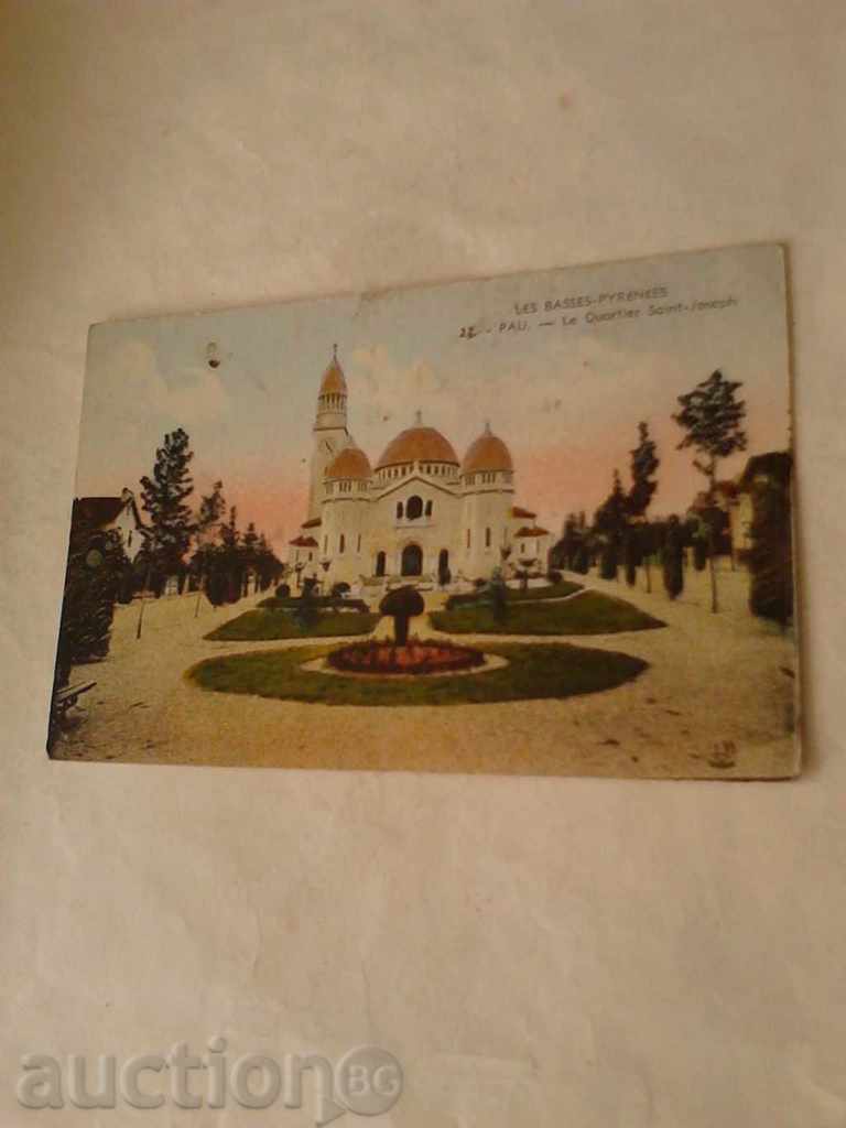Carte poștală Pau Le Quartier Sain-Joseph 1946