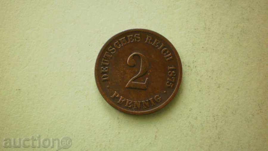 Copper Coin 2 PFENIGA 1875 C GERMANY