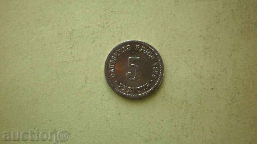 Moneda 5 PFENIGA 1875 A GERMANY