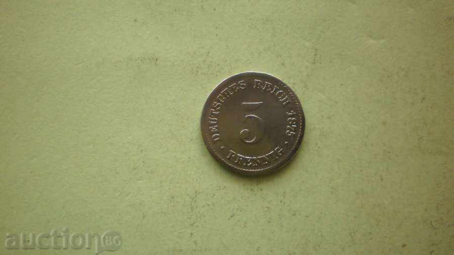 Moneda 5 PFENIGA 1875 C GERMANY