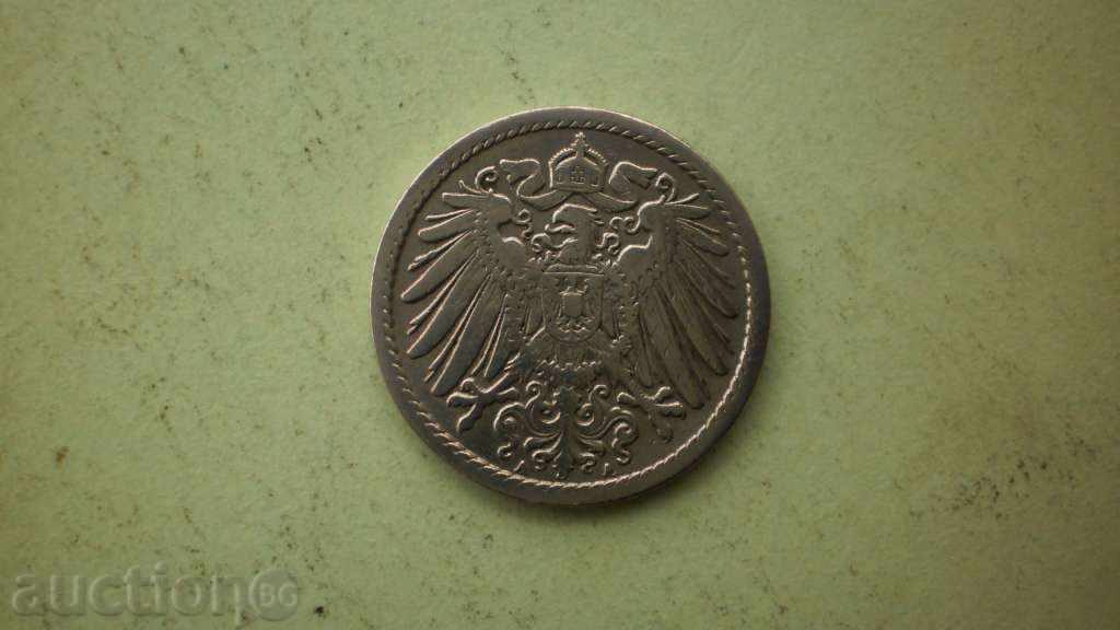 Moneda 5 pfennig 1894 GERMANIA